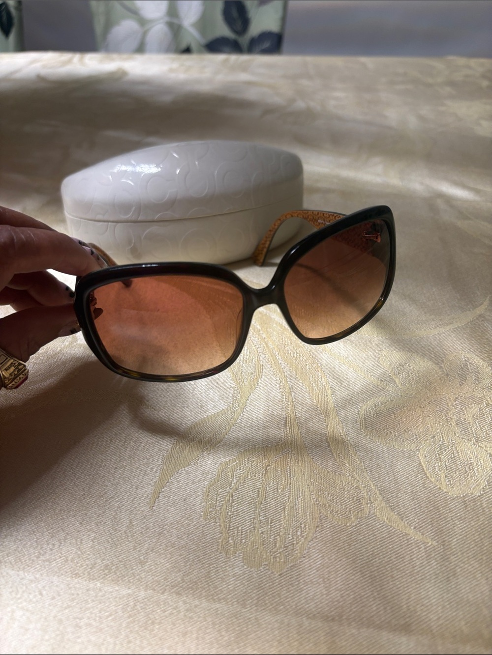 Coach Black Frame Sunglasses with Brown Gradient Lenses